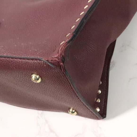 Andrew Marc New York Mahogany Burgandy Brown Vegan Leather Satchel Handbag Purse - Picture 7 of 15